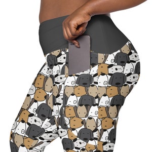Cute Dog Leggings Women, Puppy Dog Plus Size Leggings, Crazy Dog Lady Gift, Dog Lover Gift, Dog Tights, Yoga Workout Pants, Dog Mom Leggings