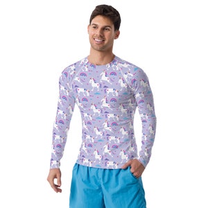 Rashguard homme licorne imprimé conte de fées, Rashguard Fantasy Fitness, vêtements de sport pour hommes, cadeau Jiu Jitsu BJJ, cadeau amateur de licorne pour lui