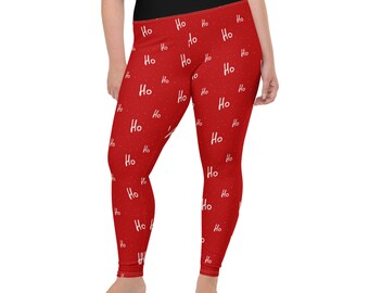 Ho Ho Ho Christmas Leggings, Women Leggings, Plus Size Leggings, Holiday Party Leggings, Soft Leggings, Stretch Leggings, Exercise Leggings