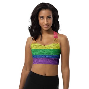 Hot Topic SpongeBob SquarePants Rainbow Sports Bra Small Pride