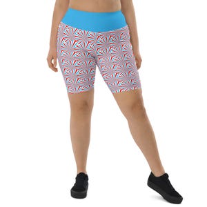 USA Flag Patriotic Biker Shorts, American Flag AOP Shorts Women, 4th of July Gifts, Designer Athletic Shorts, USA Patriotic Gifts, Plus Size