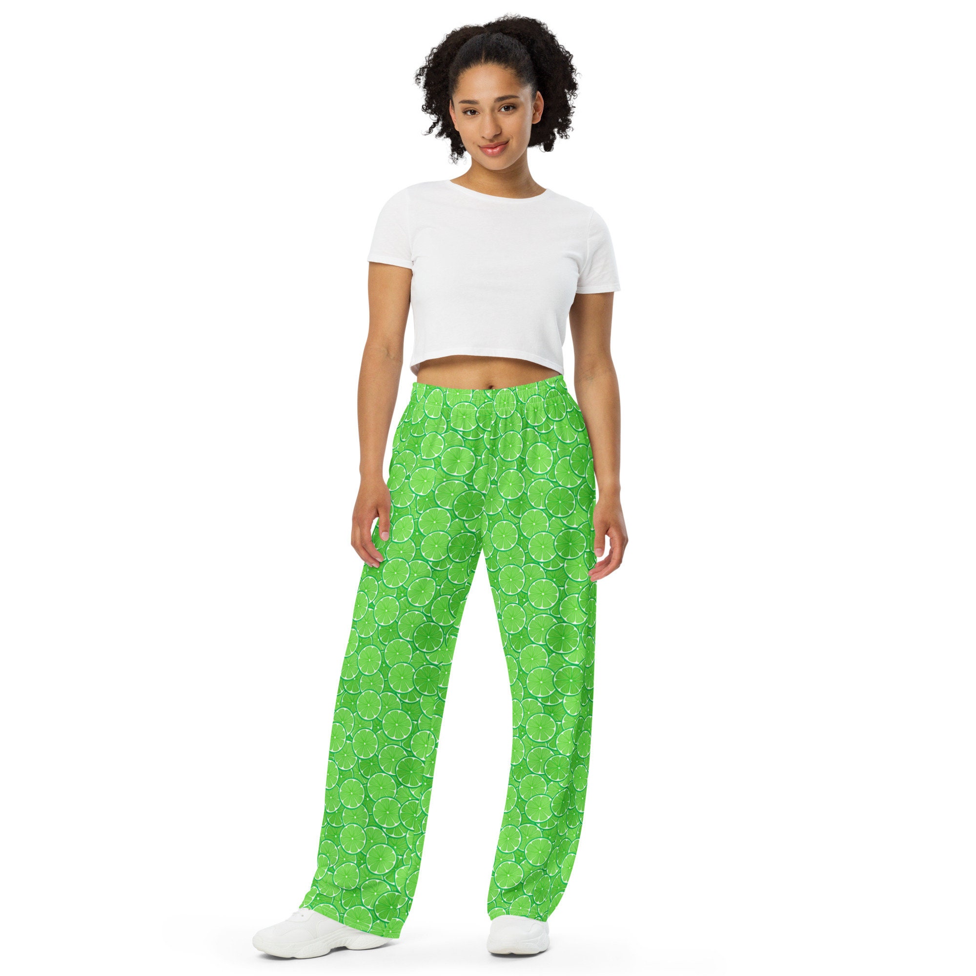 Citrus Lime Fruit Unisex PJ Pants Comfy Lounge Pants With Pockets