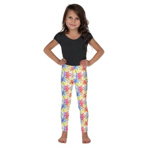 Palm Trees Leggings, Colorful Kids Leggings, Toddler Leggings, Cute Hawaii Aloha Tights, Unique Printed Leggings, Funny Children Leggings