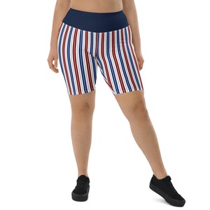 USA Flag Patriotic Biker Shorts, American Flag AOP Shorts Women, 4th of July Gifts, Designer Athletic Shorts, USA Patriotic Gifts, Plus Size