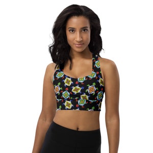 Nautical Ocean Sports Bra, Turtle Animal Printed Sports Bra, Women Sports Bra, Athletic Bra, Gym Workout Bra, Yoga Bra, Fitness Bra, Gifts