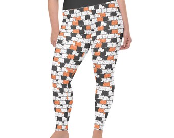 Kitty Cats Printed Women Leggings, Cat Lover Gifts, Cat Mom Gift, Kitten AOP Streetwear Leggings, Yoga Pant, Gym Workout Leggings, Plus Size