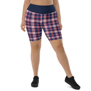 USA Flag Patriotic Biker Shorts, American Flag AOP Shorts Women, 4th of July Gifts, Designer Athletic Shorts, USA Patriotic Gifts, Plus Size