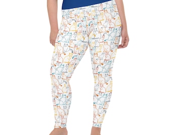 Kitty Cats Printed Women Leggings, Cat Lover Gifts, Cat Mom Gift, Kitten AOP Streetwear Leggings, Yoga Pant, Gym Workout Leggings, Plus Size