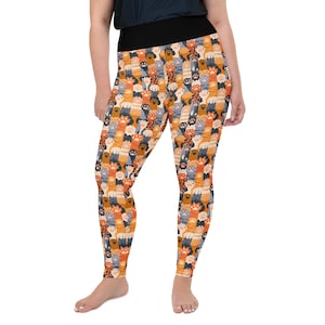 Kitty Paws Printed Women Leggings, Cat Lover Gifts, Cat Mom Gift, Kitten AOP Streetwear Leggings, Yoga Pant, Gym Workout Leggings, Plus Size