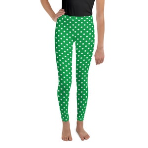 Polka Dots Printed Leggings for Kids/Youth, Kids Tights, Children Leggings, All Over Print Soft Stretch Girls Leggings, Gifts for Kids