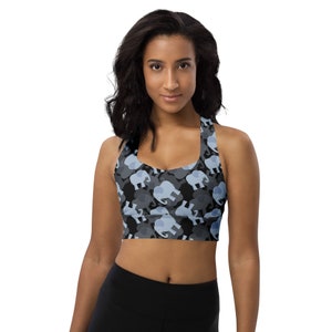 Elephant Stampede Sports Bra, Wild Animal Printed Sports Bra, Women Sports Bra, Athletic Bra, Gym Workout Bra, Yoga Bra, Fitness Bra, Gifts
