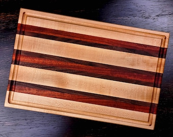 Maple Blood Wood and Walnut Cutting Board