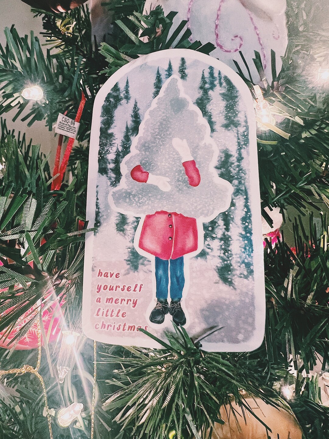 Christmas Tree Stickers Christmas Tree Farm U Cut Xmas Tree Watercolor