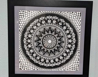 Mandala Wall Art, Canvas, Painting, 12" x 12", Home Decor