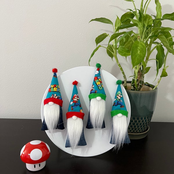 Mario and Luigi Gnome Magnets or Ornaments