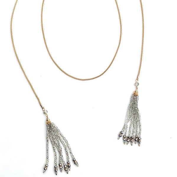 NEW! Mini Glam 42” Wrap Sparkle tassel Necklace