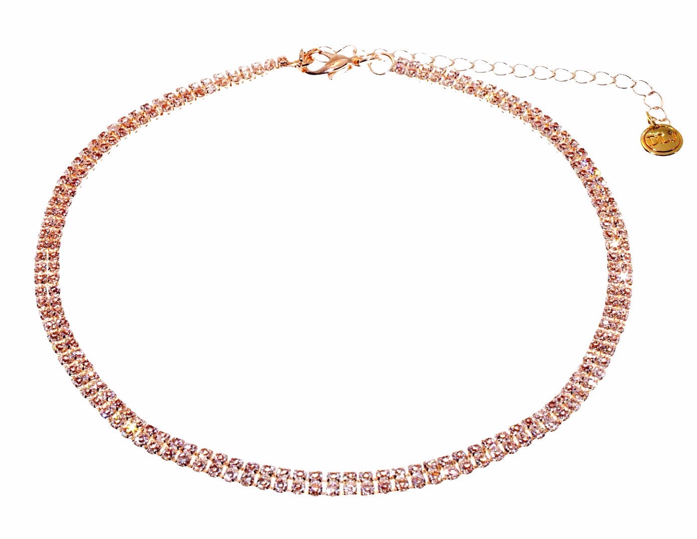 Rose gold hotsell diamante choker necklace
