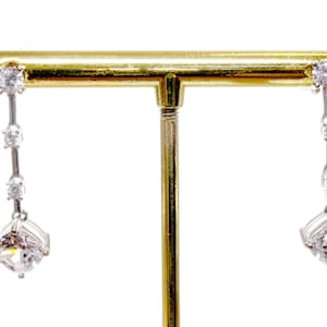 925 Sterling Silver Brilliant Drop CZ Earrings, Classic Drop Earrings, Cubic Zirconia Jewelry, Wedding Earrings, Simple Drop Earrings