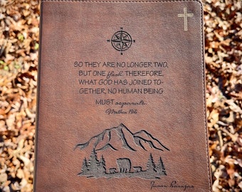 PERSONALIZED NIV Journaling Bible - Matthew 19:6 - Add Your Name - CUSTOM