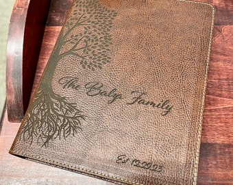 PERSONALIZED Family Bible KJV leather journaling Bible Engraved CUSTOM