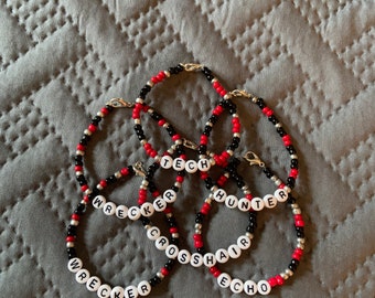 The Bad Batch inspired bracelets. Crosshair, Echo, Hunter, Wrecker, and Tech inspired seed bead bracelets.