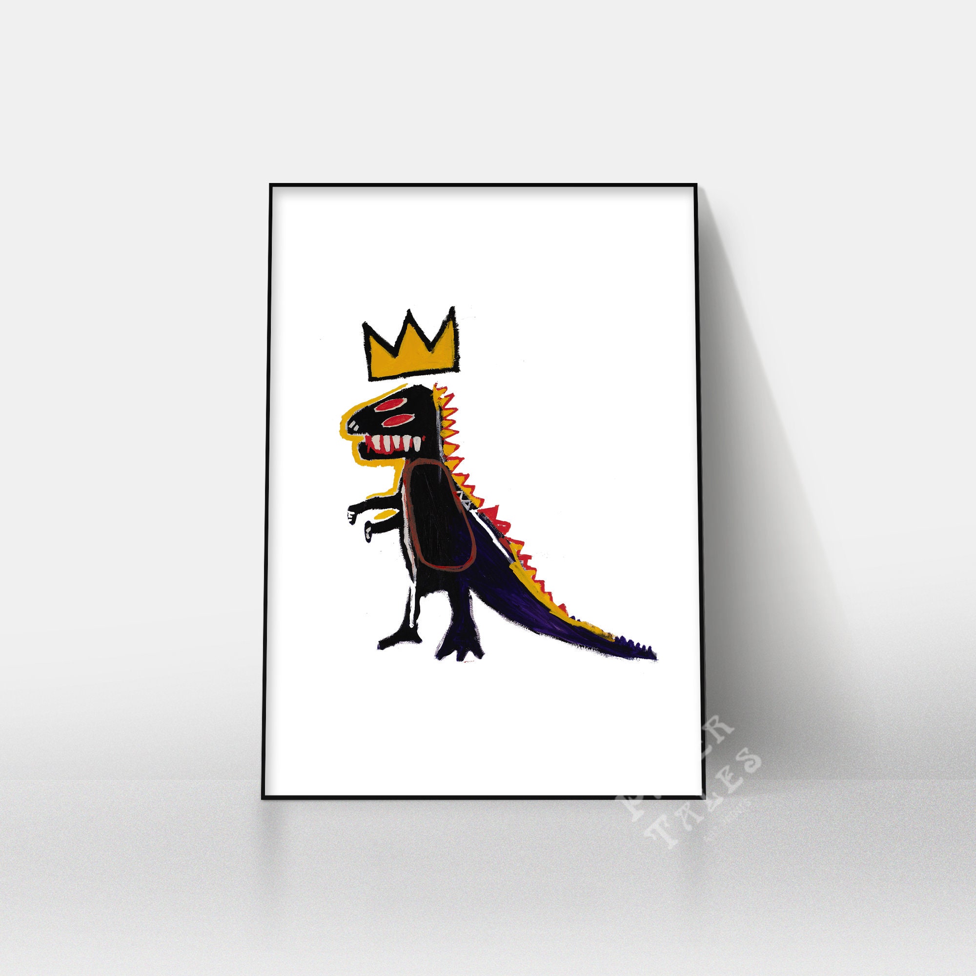 Basquiat Print Jean Michel Basquiat poster Dinosaur Crown
