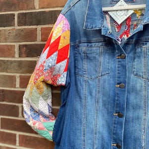 Upcycled ‘Amore’ Vintage Quilt + Denim Jacket