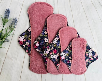 Organic Cloth Pads Starter Pack: Forest Flowers Reusable Sanitary Napkins