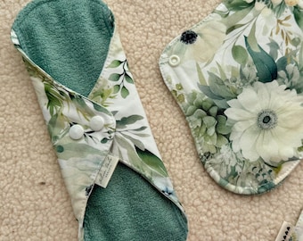 Organic Bamboo Cloth Pads, Reusable Period Liners, Soft Skin Zero Waste (6 Sizes)