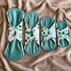 Reusable period pads, Organic bamboo cloth pads, Washable sanitary napkins, Zero waste, eco-friendly gift for women