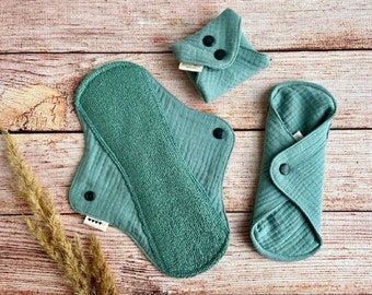 Organic cloth pads Extra Soft, Reusable Menstruating cloth pads, Natural BAMBOO period pads - 6 sizes available, Zero waste women gift
