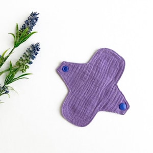 Organic cotton panty liner, Cloth Pads, Small Reusable panty liners 6&quot;, Breathable muslin sanitary napkin, extra-thin, Zero Waste pads