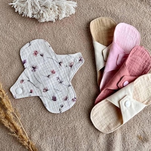Reusable Muslin Cloth Panty Liners 6" - Thin, Breathable Daily Pads