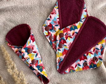 SALE | Light Cloth Pad set of 3, 6" size Thong Panty liners, Reusable Organic Cotton sanitary napkins, Bamboo period pads, ZERO waste period