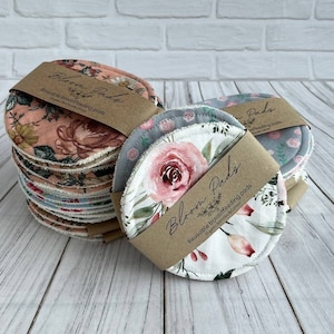 Organic Bamboo Breast Pads: Reusable Nursing Rounds, Floral Cotton