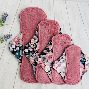 Period Pad STARTER Set - 4er Pack, Menstruationstücher, Bio Bambus Stoffbinden, Binden, Slipeinlagen, Zero Waste