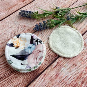 Reusable Bamboo Terry Face Pads: Floral Cotton Rounds, Zero Waste