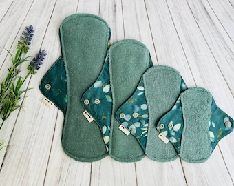 Organic Bamboo Cloth Pad Starter Pack: Reusable Sanitary Napkins