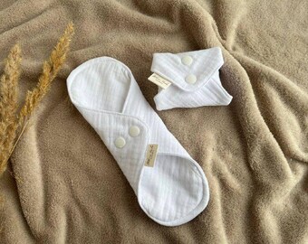 Reusable cloth pads, Extra Soft Muslin, Organic Menstrual pads, Natural washable period pads - 6 sizes available, Zero waste women gift
