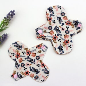 6&quot; Organic Cotton Panty liner set, Reusable cloth pads everyday usage, Breathable muslin cloth pads, ULTRA THIN, Zero waste