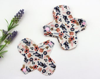 6" Organic Cotton Panty liner set, Reusable cloth pads everyday usage, Breathable muslin cloth pads, ULTRA THIN, Zero waste