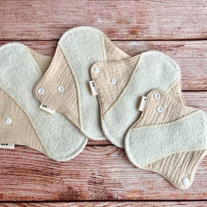 Organic Bamboo Cloth Pad Starter Set: Reusable Sanitary Pads