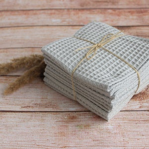 ZERO WASTE cotton waffle washcloth | Set of unpaper towels | Washable dishcloths | Small kitchen reusable towels | Eco home care