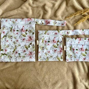 Zero Waste Nasstaschen | 3 Größen | Wasserdichter Reiseveranstalter | Umweltfreundliches Geschenk für Frauen | Wiederverwendbare Kulturbeutel & Kulturbeutel