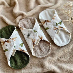 SALE | Regular Cloth Pad set of 3, 7&quot; size menstrual pads, Reusable Organic Cotton sanitary napkins, Bamboo period pads, ZERO waste period