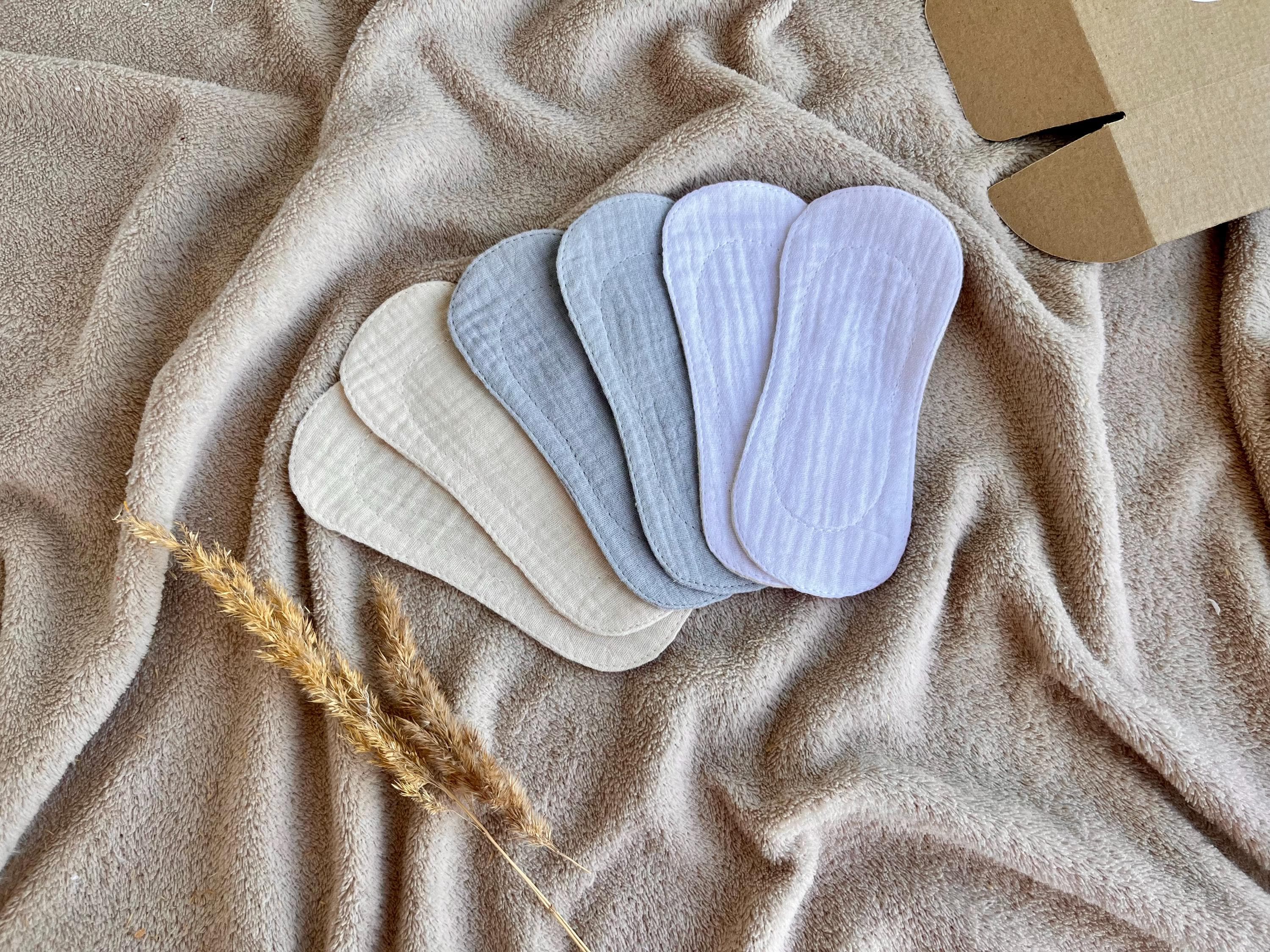 Organic Cotton Wingless Panty Liners – 6” Reusable Cloth Pads for Everyday Use | Soft, Breathable, Zero Waste Gift for Women