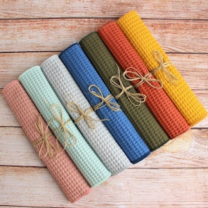 Asciugamani da cucina a nido d'ape, set di 5 strofinacci da cucina, asciugamani non di carta 100% cotone, asciugamano da mano ondulato, strofinaccio da cucina, regalo per la festa della mamma