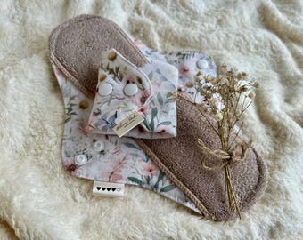 Organic BAMBOO Period pads, Reusable Menstruating cloth pads, Soft to skin cloth pads - 6 sizes available, Zero waste gift