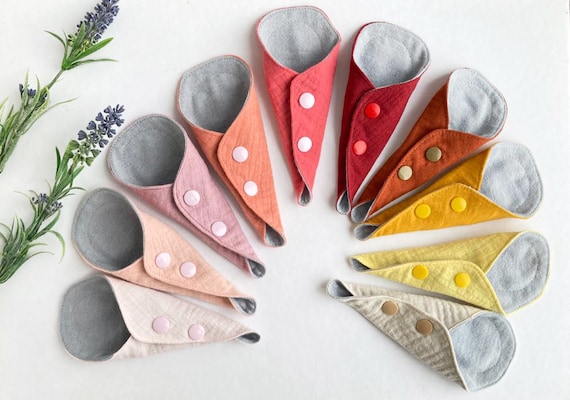 6" Organic cotton Thong panty liner, Soft and breathable cloth pads for everyday usage, Muslin cloth pads, Extra-thin, Tampon Cup Backup
