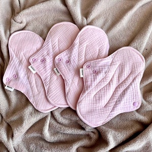 Extra soft Reusable Menstruating cloth pads, Natural washable cloth pads - 6 sizes available, Zero waste women gift